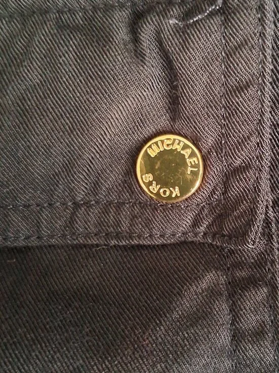 Michael Kors Navy Blue Shirt Dress - Gold Buttons - Picture 4 of 10